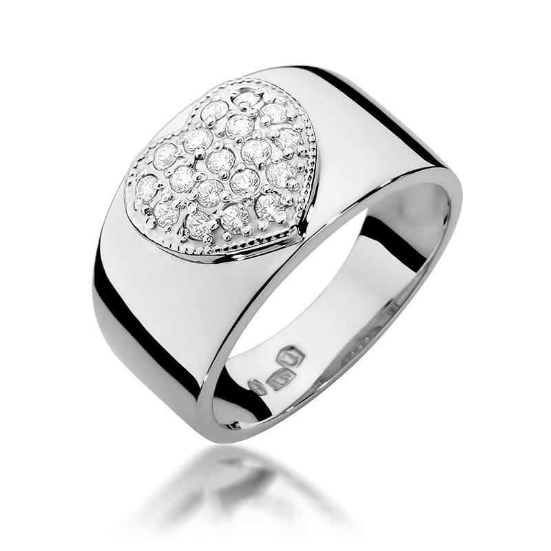 Pierścionek z diamentami białe złoto 1 Pierścionek W352 z diamentami białe złoto Jubiler Kraków BigDIAMOND