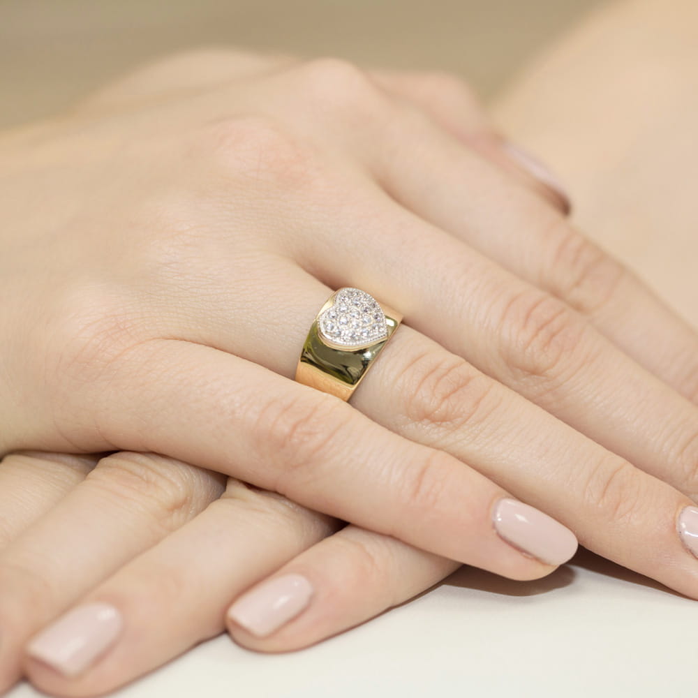Pierścionek z diamentami żółte złoto 4 Pierścionek z diamentami żółte złoto - obrazek 4
