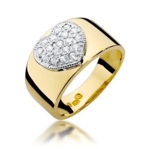 Pierścionek W352 z diamentami żółte złoto Jubiler Kraków BigDIAMOND
