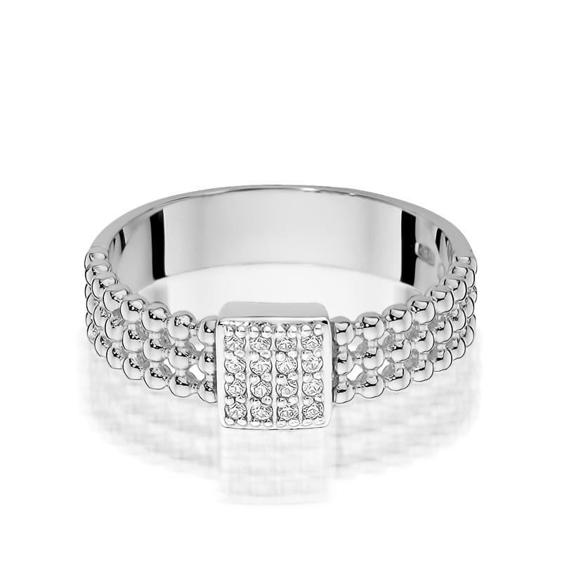 Pierścionek z diamentami białe złoto 2 Pierścionek z diamentami białe złoto - obrazek 2