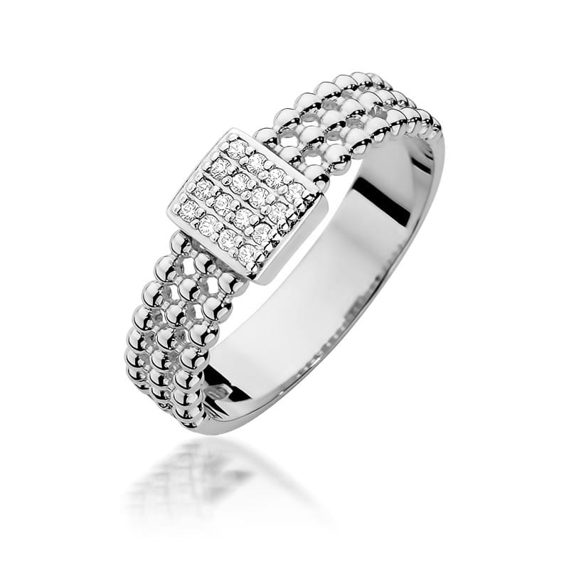 Pierścionek z diamentami białe złoto 1 Pierścionek W353 z diamentami białe złoto Jubiler Kraków BigDIAMOND