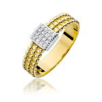 Pierścionek W353 z diamentami żółte złoto Jubiler Kraków BigDIAMOND