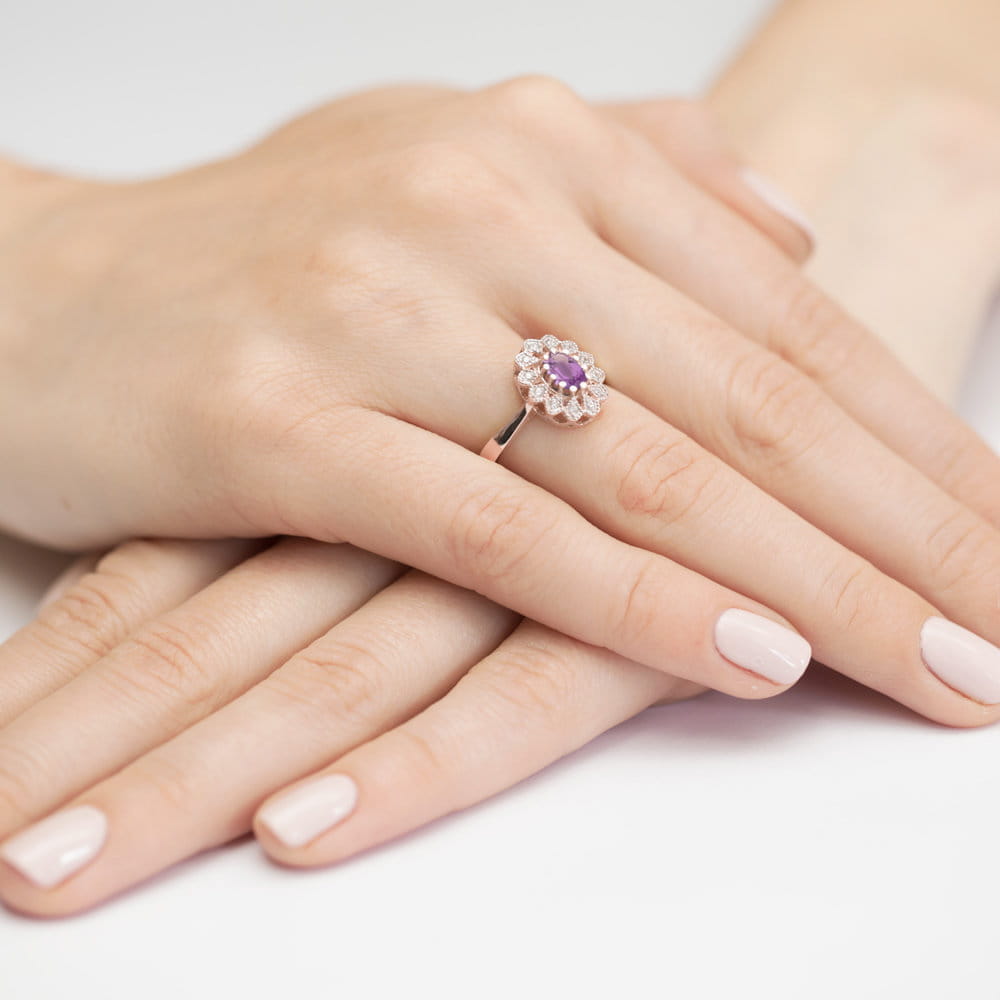 Pierścionek Ametyst 0,40ct różowe złoto 4 Pierścionek Ametyst 0,40ct różowe złoto - obrazek 4