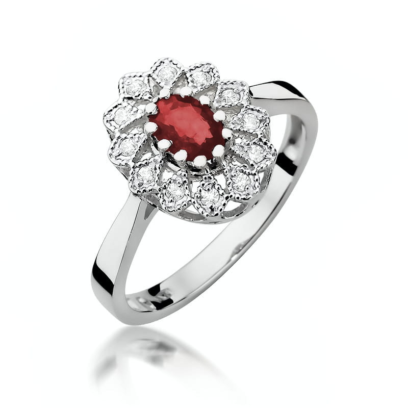 Pierścionek Rubin 0,60ct białe złoto 1 Pierścionek W354 Rubin 0