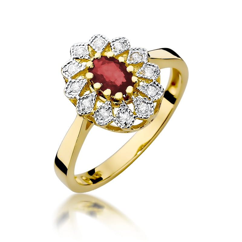Pierścionek Rubin 0,60ct żółte złoto 1 Pierścionek W354 Rubin 0