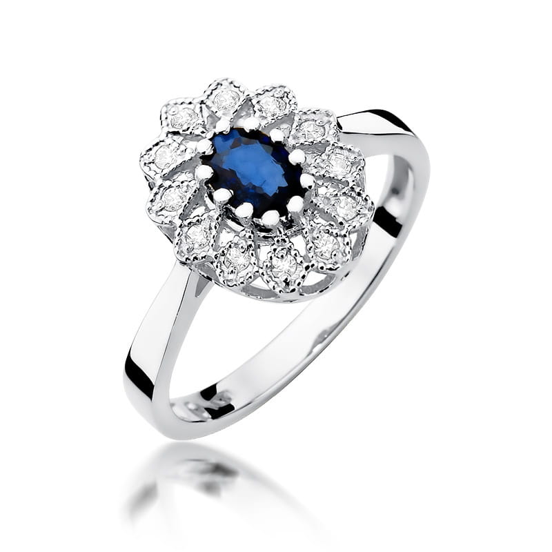 Pierścionek Szafir 0,70ct białe złoto 1 Pierścionek W354 Szafir 0