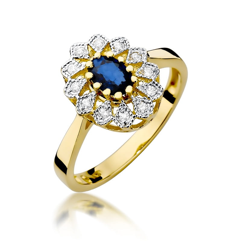 Pierścionek Szafir 0,70ct żółte złoto 1 Pierścionek W354 Szafir 0