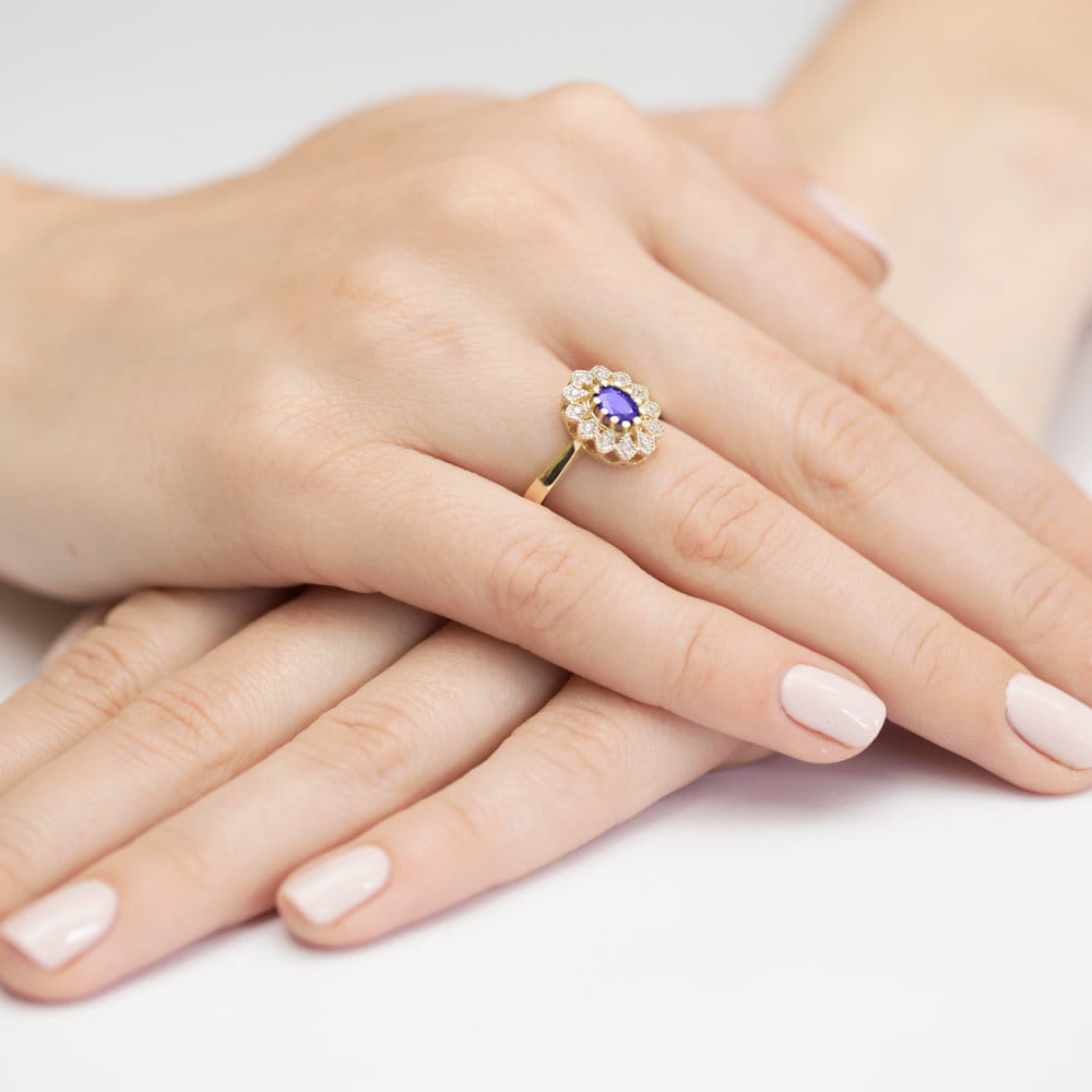 Pierścionek Tanzanit 0,40ct żółte złoto 4 Pierścionek Tanzanit 0,40ct żółte złoto - obrazek 4