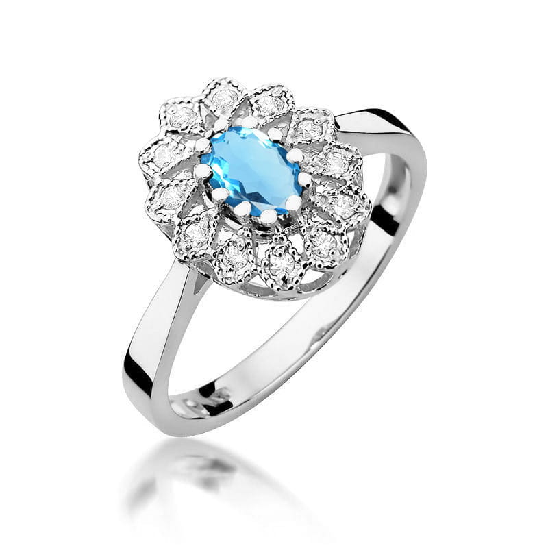 Pierścionek Topaz 0,50ct białe złoto 1 Pierścionek W354 Topaz 0