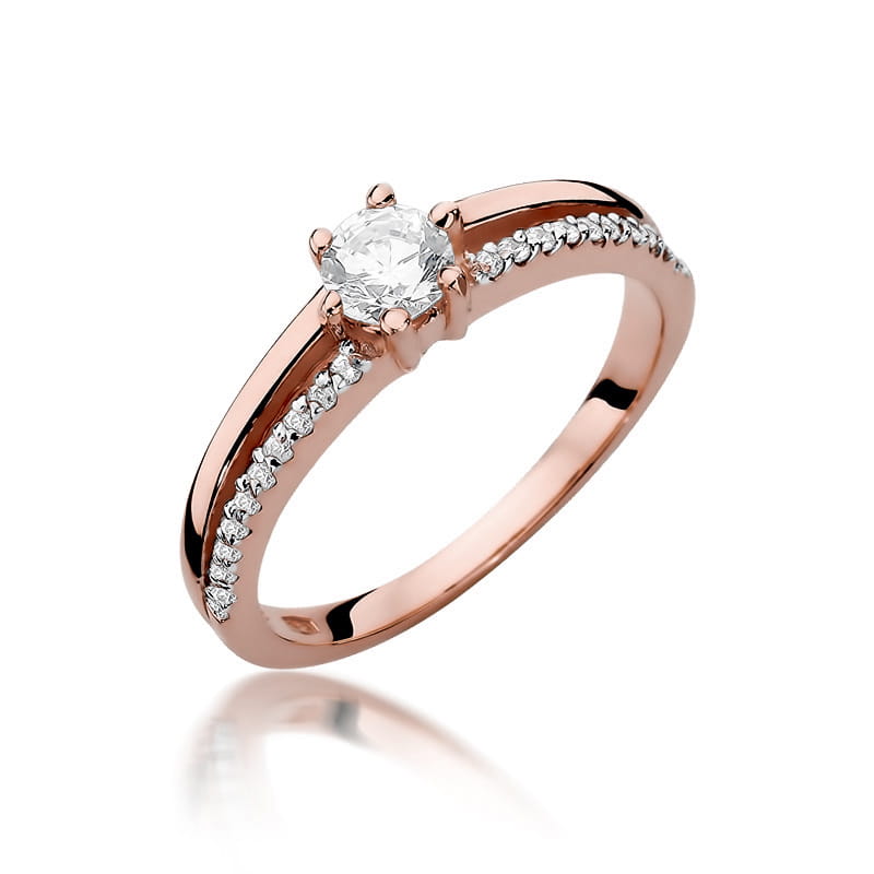 Pierścionek Diament 0,30ct różowe złoto 1 Pierścionek W355 Diament 0