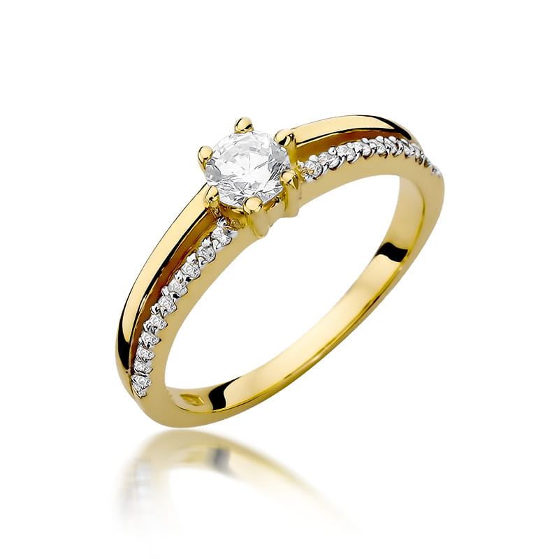 Pierścionek Diament 0,30ct żółte złoto 1 Pierścionek W355 Diament 0