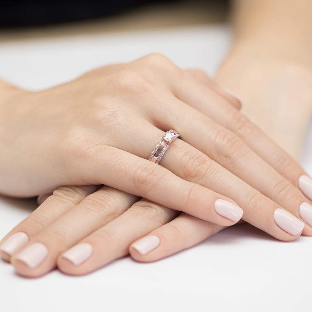Pierścionek Diament 0,25ct różowe złoto 4 Pierścionek Diament 0,25ct różowe złoto - obrazek 4