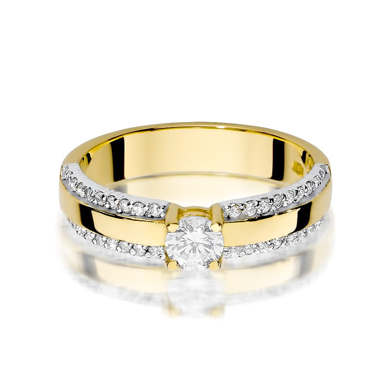 Pierścionek Diament 0,25ct żółte złoto 2 25ct żółte złoto Jubiler Kraków BigDIAMOND