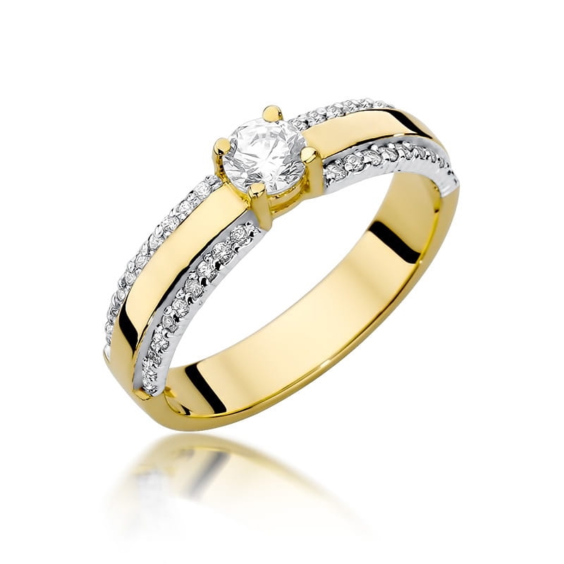 Pierścionek Diament 0,25ct żółte złoto 1 Pierścionek W356 Diament 0