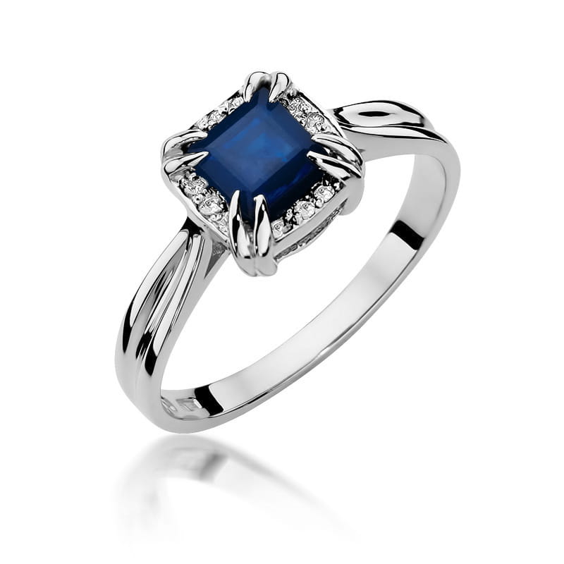 Pierścionek Szafir 0,70ct białe złoto 1 Pierścionek W358 Szafir 0