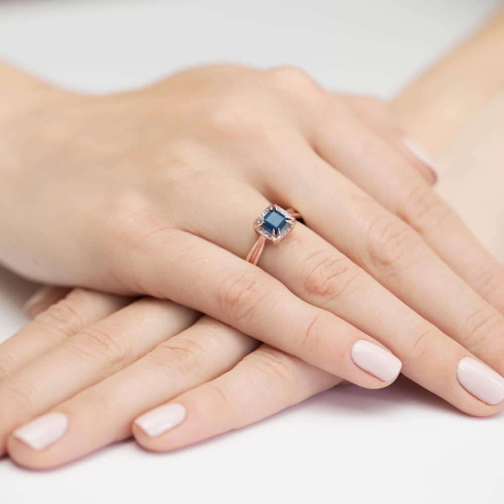 Pierścionek Szafir 0,70ct różowe złoto 4 Pierścionek Szafir 0,70ct różowe złoto - obrazek 4