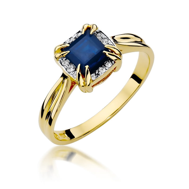 Pierścionek Szafir 0,70ct żółte złoto 1 Pierścionek W358 Szafir 0
