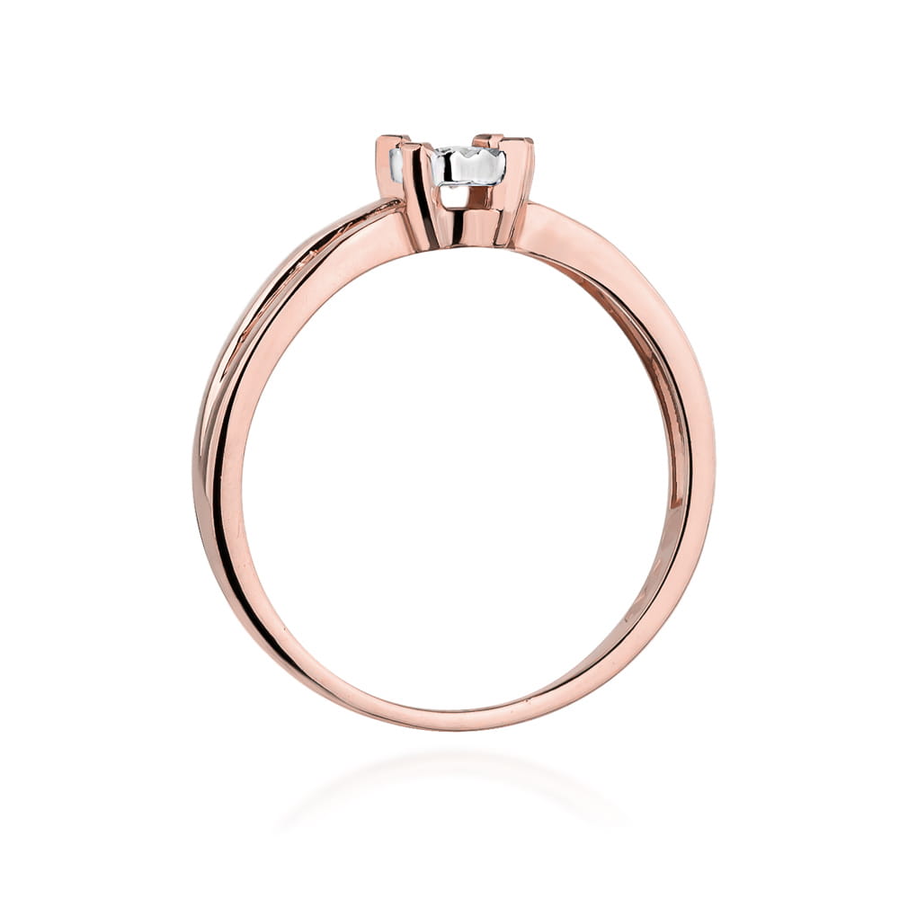 Pierścionek Diament 0,08ct różowe złoto 3 Pierścionek Diament 0,08ct różowe złoto - obrazek 3