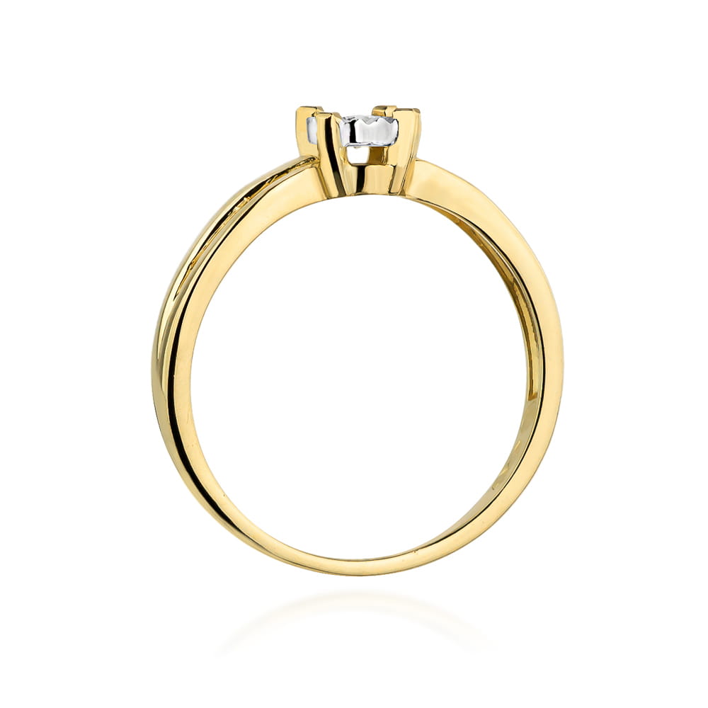 Pierścionek Diament 0,08ct żółte złoto 3 Pierścionek Diament 0,08ct żółte złoto - obrazek 3