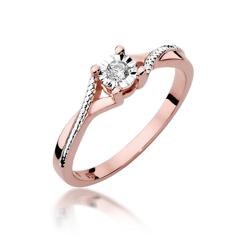 Pierścionek Diament 0,08ct różowe złoto 1 Pierścionek W361 Diament 0