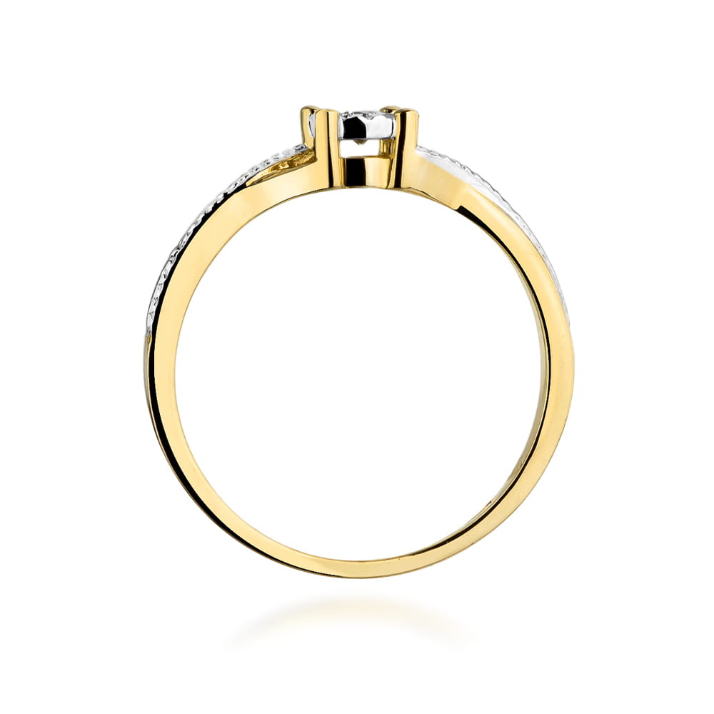 Pierścionek Diament 0,08ct żółte złoto 3 Pierścionek Diament 0,08ct żółte złoto - obrazek 3