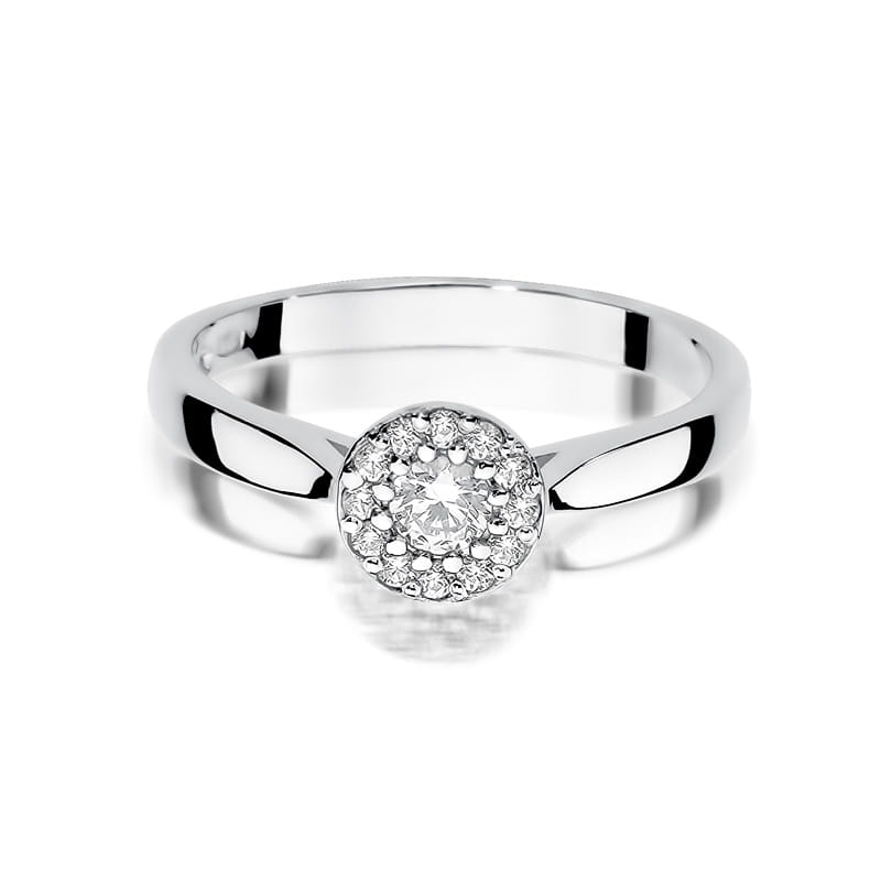 Pierścionek Diament 0,12ct białe złoto 2 12ct białe złoto Jubiler Kraków BigDIAMOND
