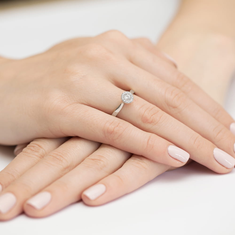 Pierścionek Diament 0,12ct białe złoto 4 Pierścionek Diament 0,12ct białe złoto - obrazek 4