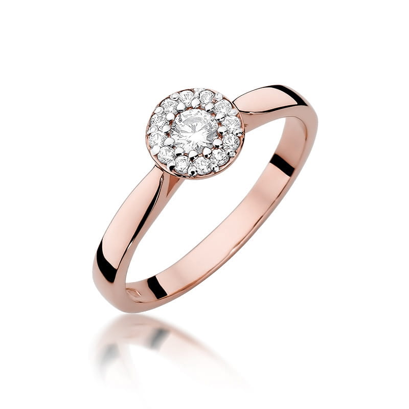 Pierścionek Diament 0,12ct różowe złoto 1 Pierścionek W362 Diament 0