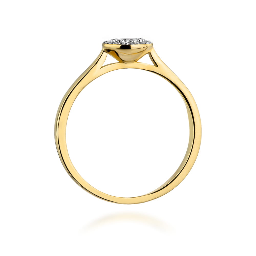 Pierścionek Diament 0,12ct żółte złoto 3 Pierścionek Diament 0,12ct żółte złoto - obrazek 3