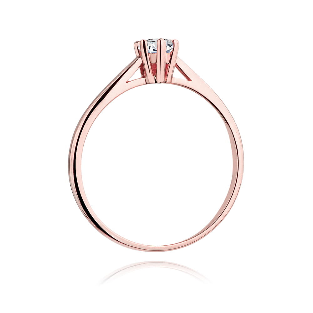 Pierścionek Diament 0,15ct różowe złoto 3 Pierścionek Diament 0,15ct różowe złoto - obrazek 3
