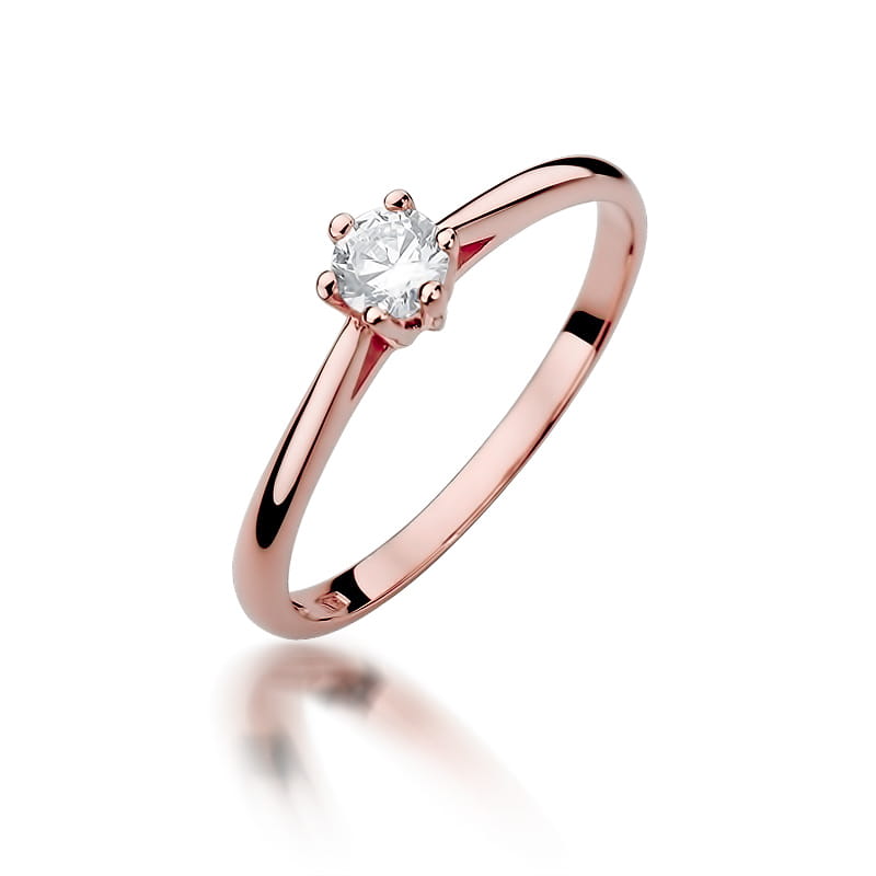 Pierścionek Diament 0,15ct różowe złoto 1 Pierścionek W365 Diament 0