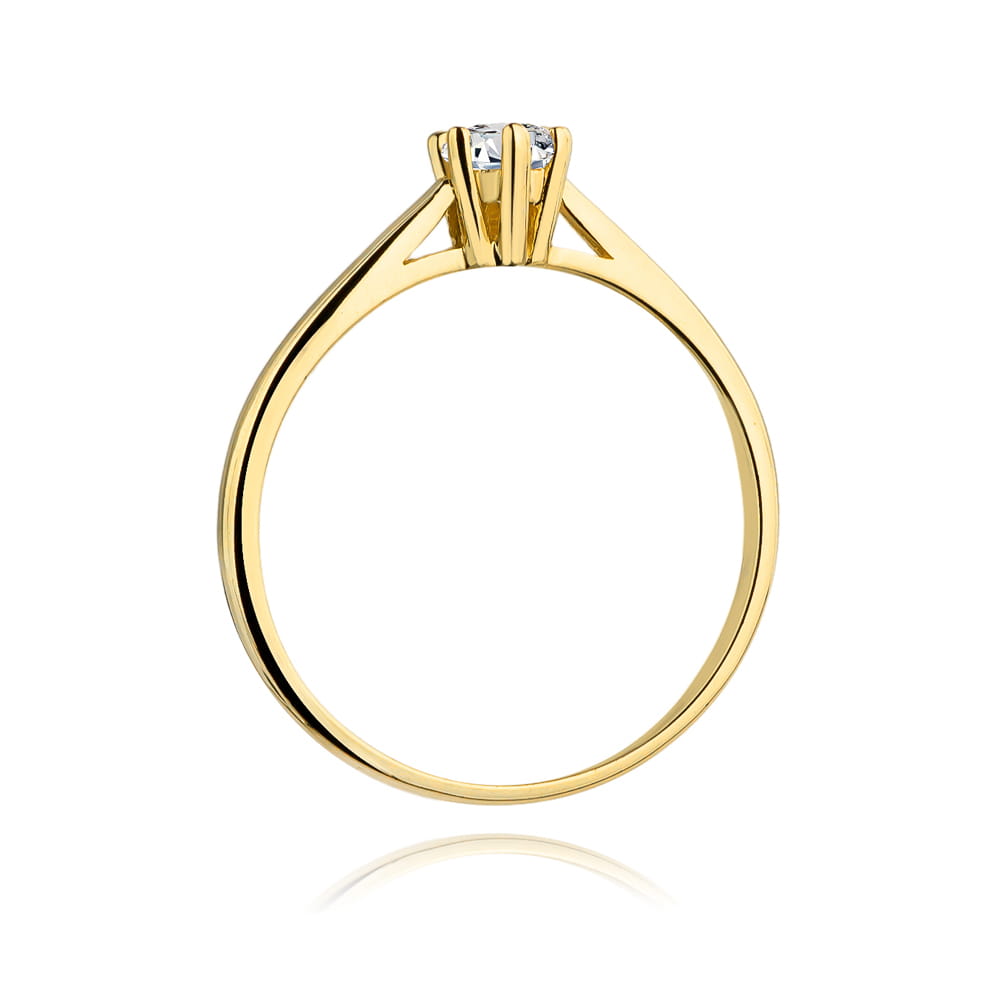 Pierścionek Diament 0,15ct żółte złoto 3 Pierścionek Diament 0,15ct żółte złoto - obrazek 3