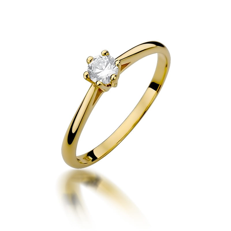 Pierścionek Diament 0,15ct żółte złoto 1 Pierścionek W365 Diament 0