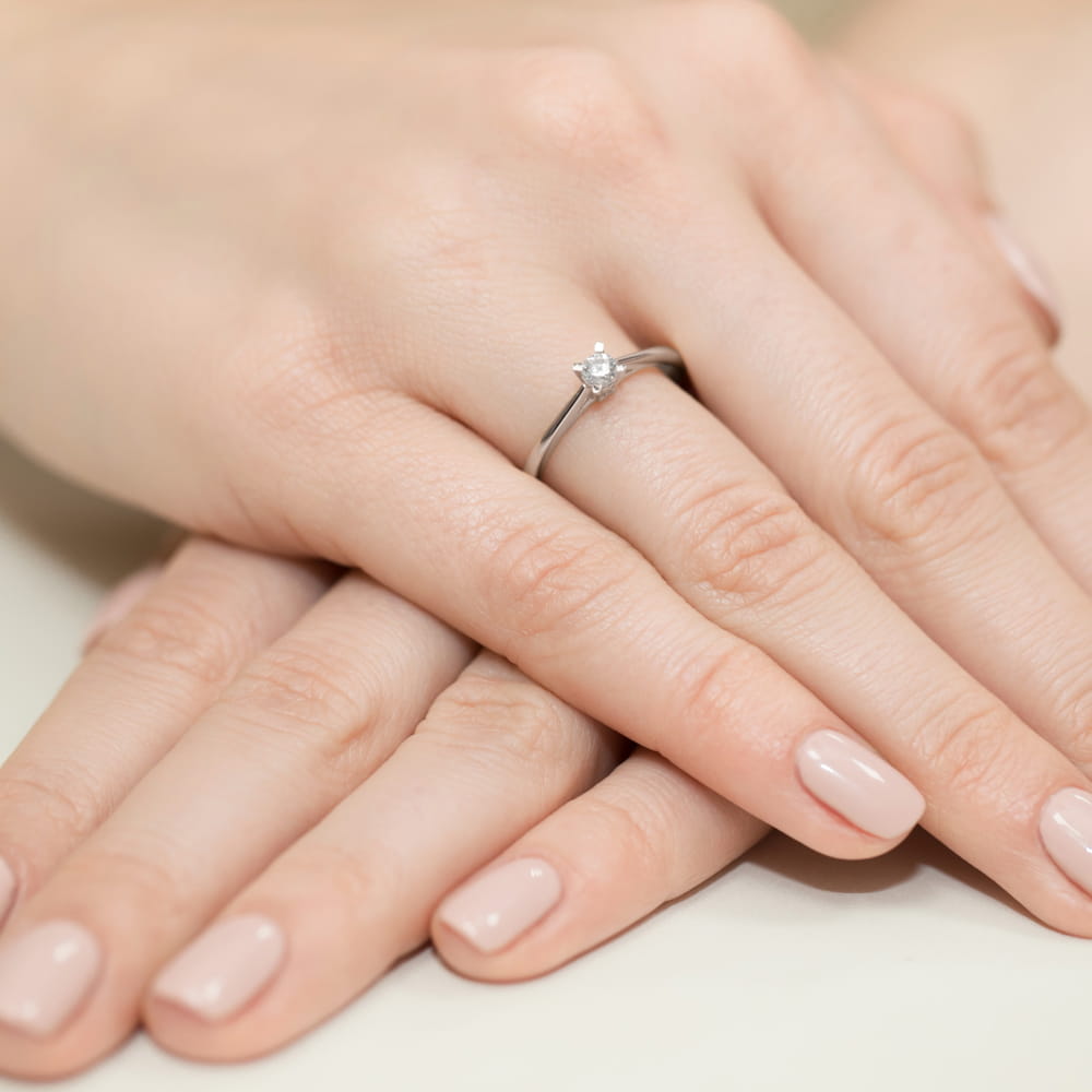 Pierścionek Diament 0,15ct białe złoto 4 Pierścionek Diament 0,15ct białe złoto - obrazek 4