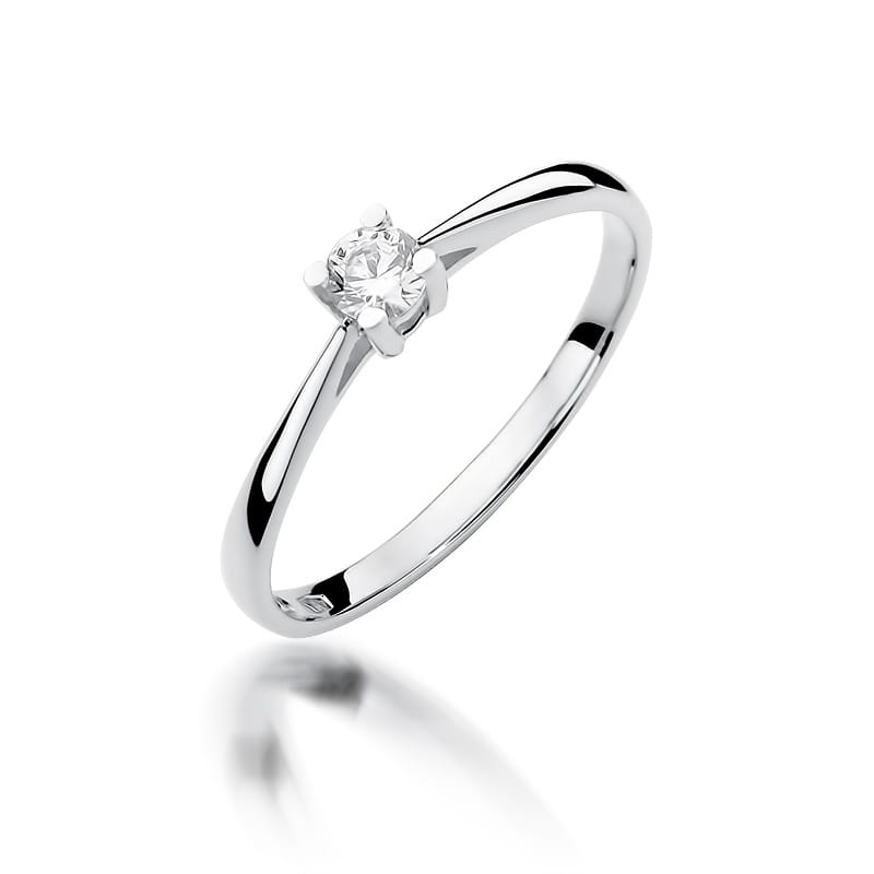 Pierścionek Diament 0,15ct białe złoto 1 Pierścionek W367 Diament 0