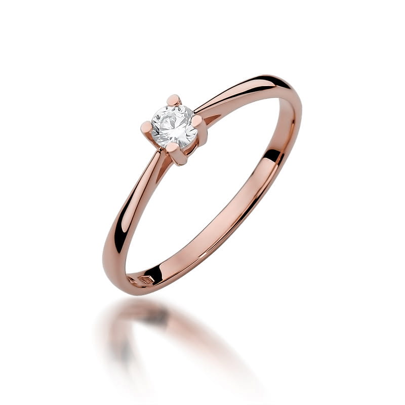 Pierścionek Diament 0,15ct różowe złoto 1 Pierścionek W367 Diament 0