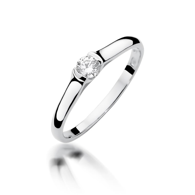 Pierścionek Diament 0,15ct białe złoto 1 Pierścionek W369 Diament 0