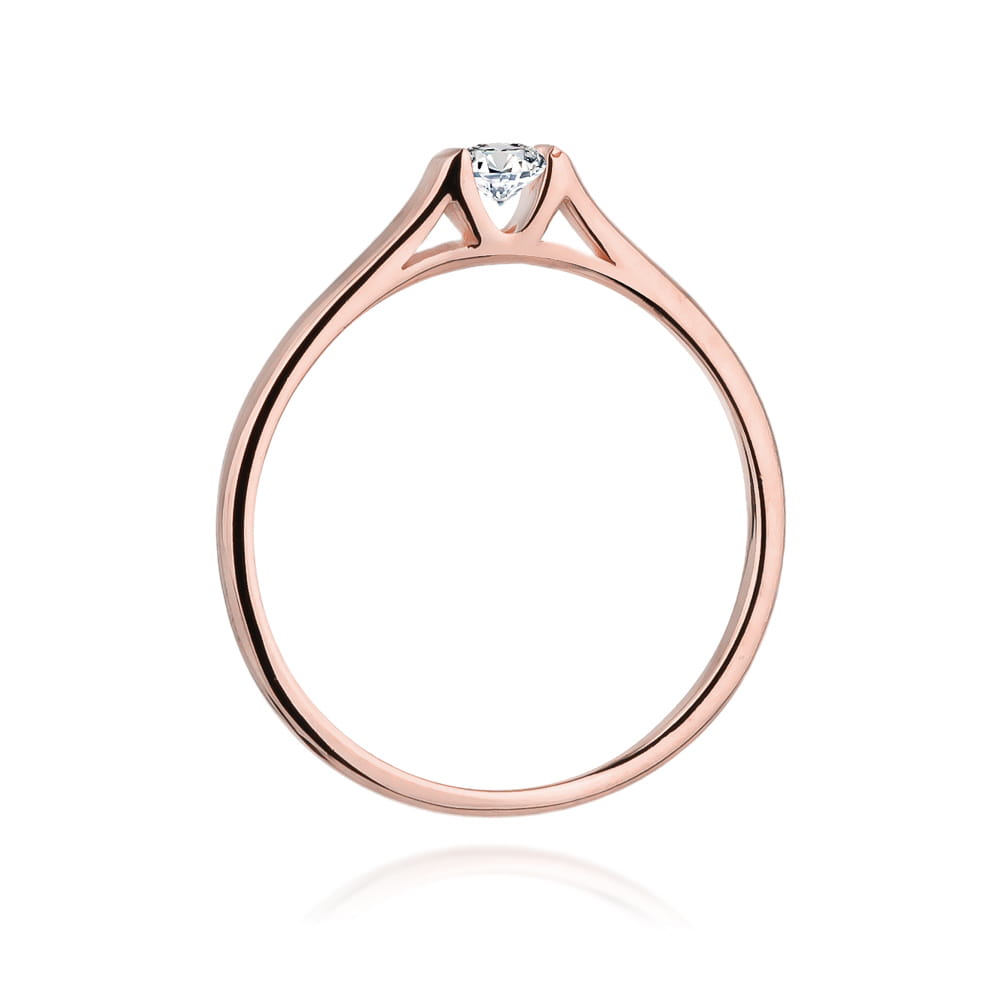 Pierścionek Diament 0,15ct różowe złoto 3 Pierścionek Diament 0,15ct różowe złoto - obrazek 3
