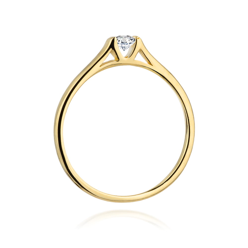 Pierścionek Diament 0,15ct żółte złoto 3 Pierścionek Diament 0,15ct żółte złoto - obrazek 3