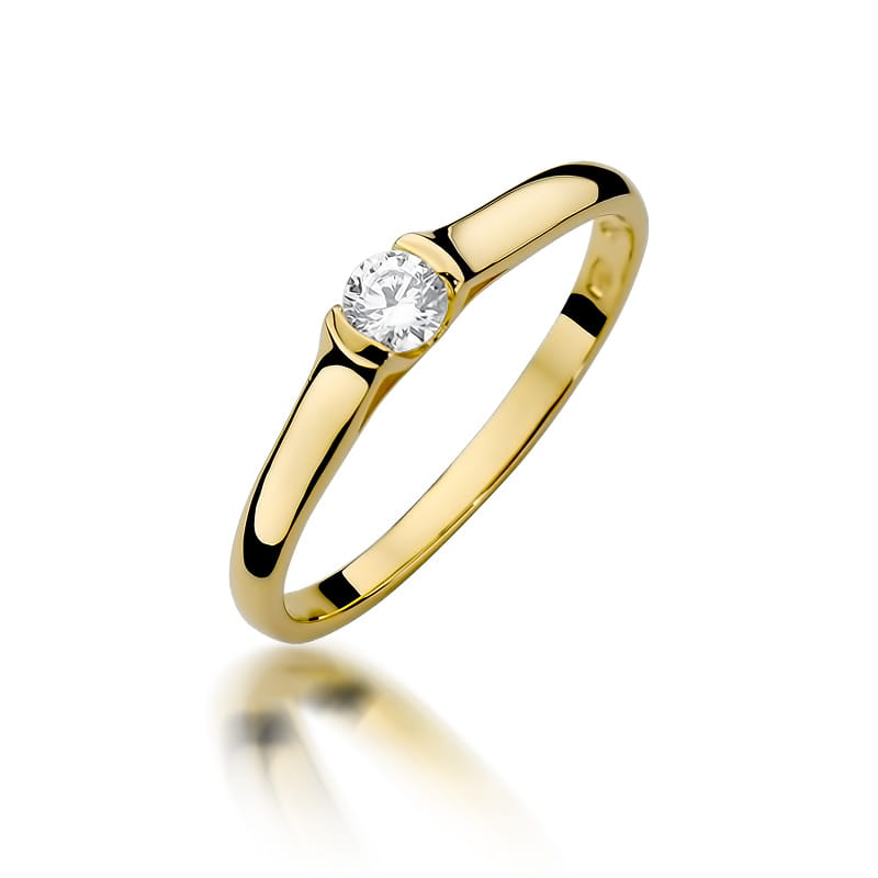 Pierścionek Diament 0,15ct żółte złoto 1 Pierścionek W369 Diament 0