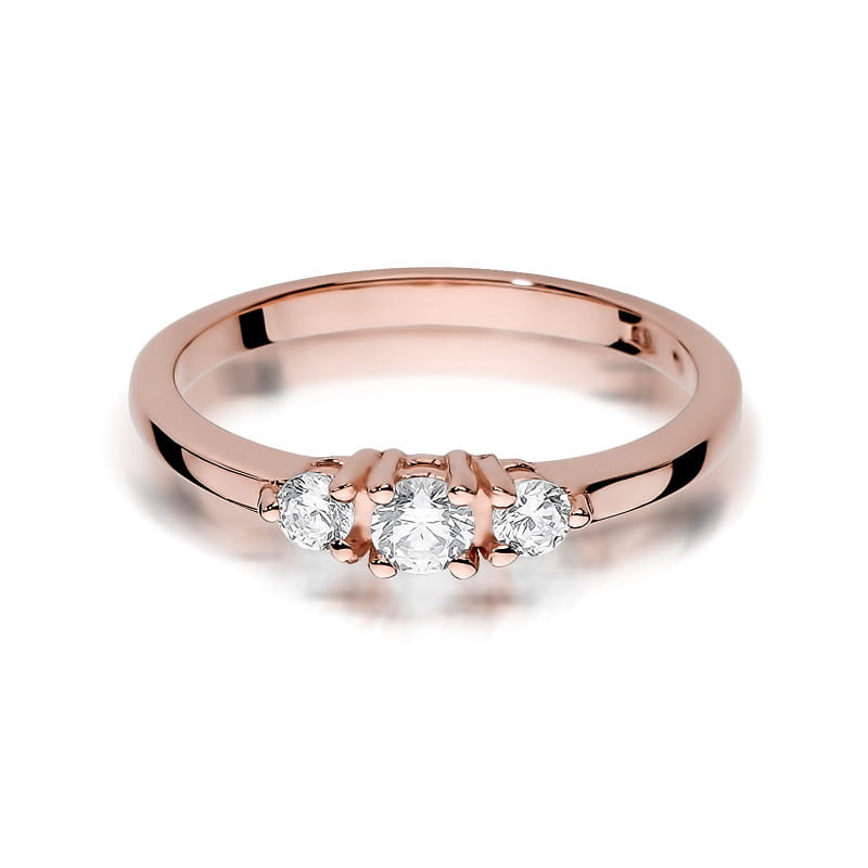 Pierścionek Diament 0,15ct różowe złoto 2 15ct różowe złoto Jubiler Kraków BigDIAMOND