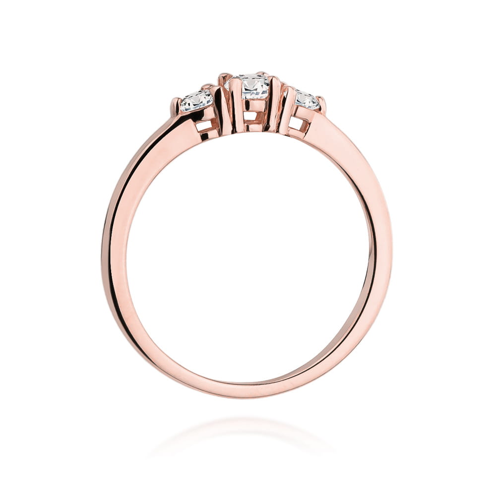 Pierścionek Diament 0,15ct różowe złoto 3 Pierścionek Diament 0,15ct różowe złoto - obrazek 3