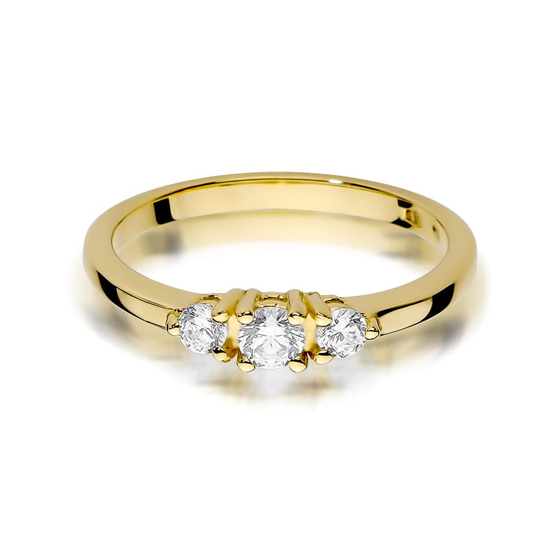 Pierścionek Diament 0,15ct żółte złoto 2 15ct żółte złoto Jubiler Kraków BigDIAMOND