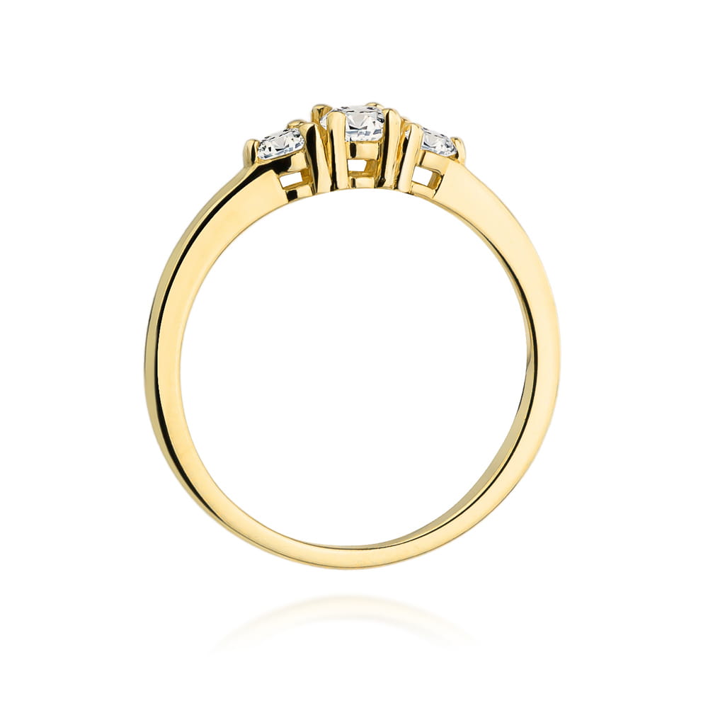 Pierścionek Diament 0,15ct żółte złoto 3 Pierścionek Diament 0,15ct żółte złoto - obrazek 3