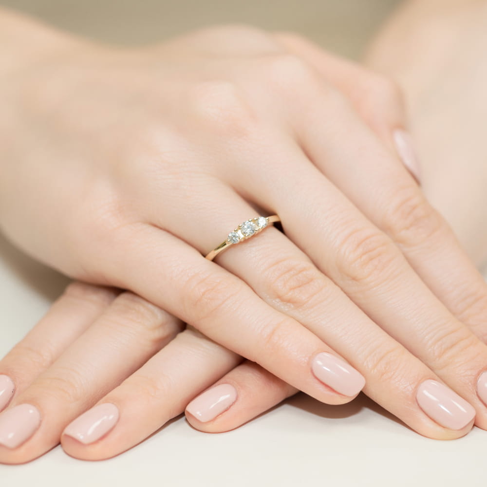 Pierścionek Diament 0,15ct żółte złoto 4 Pierścionek Diament 0,15ct żółte złoto - obrazek 4