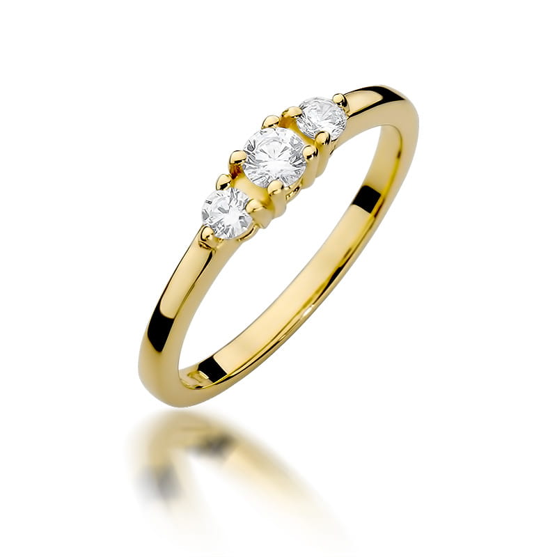 Pierścionek Diament 0,15ct żółte złoto 1 Pierścionek W377 Diament 0