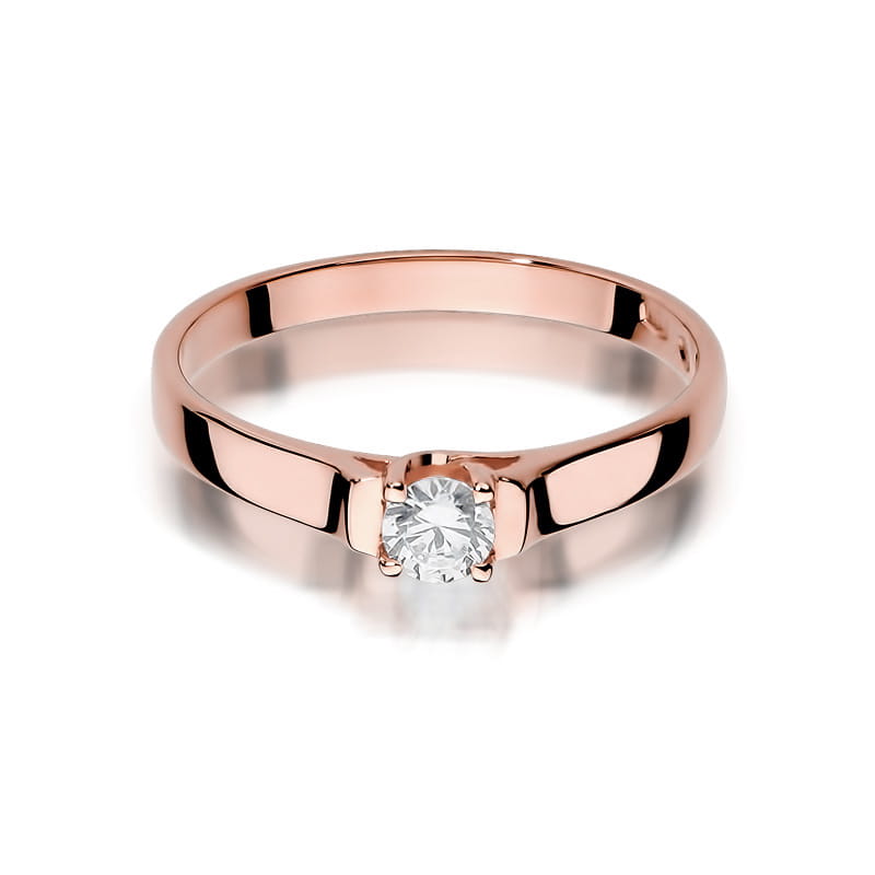 Pierścionek Diament 0,18ct różowe złoto 2 18ct różowe złoto Jubiler Kraków BigDIAMOND