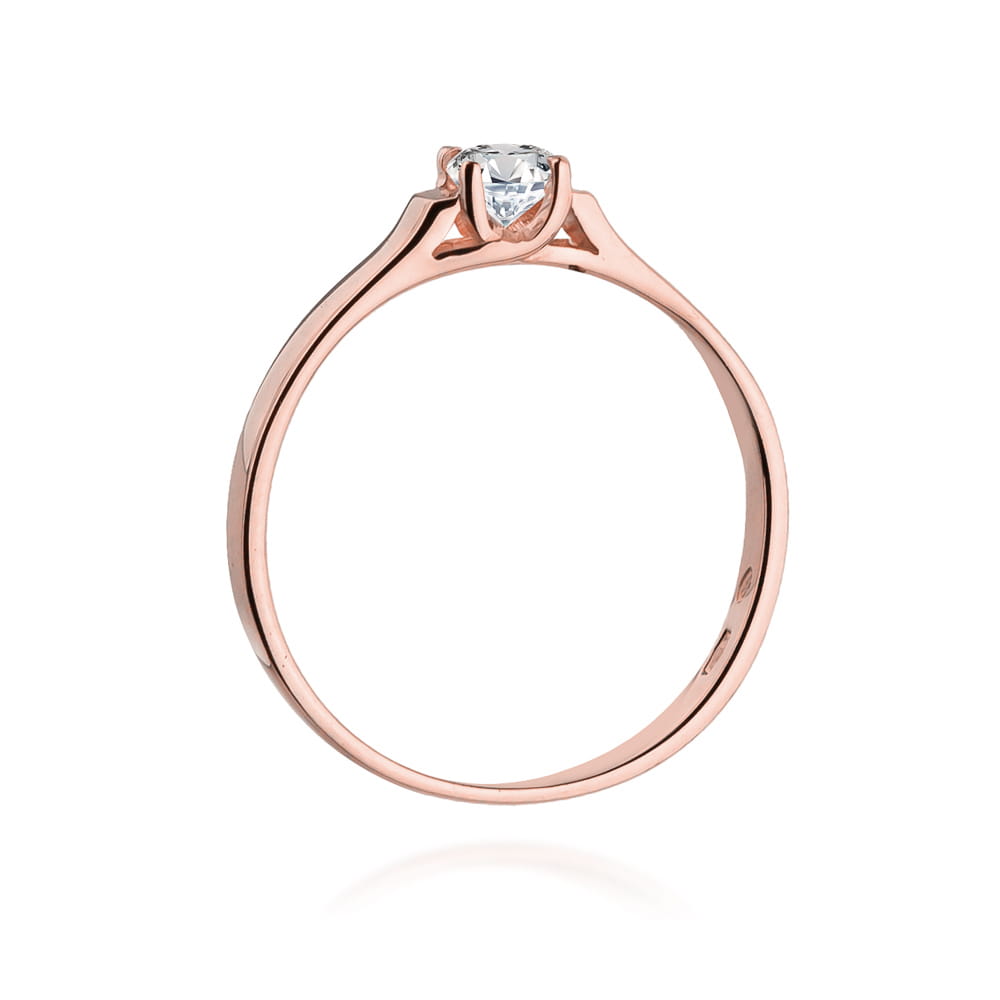 Pierścionek Diament 0,18ct różowe złoto 3 Pierścionek Diament 0,18ct różowe złoto - obrazek 3
