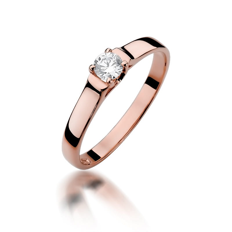Pierścionek Diament 0,18ct różowe złoto 1 Pierścionek W381 Diament 0