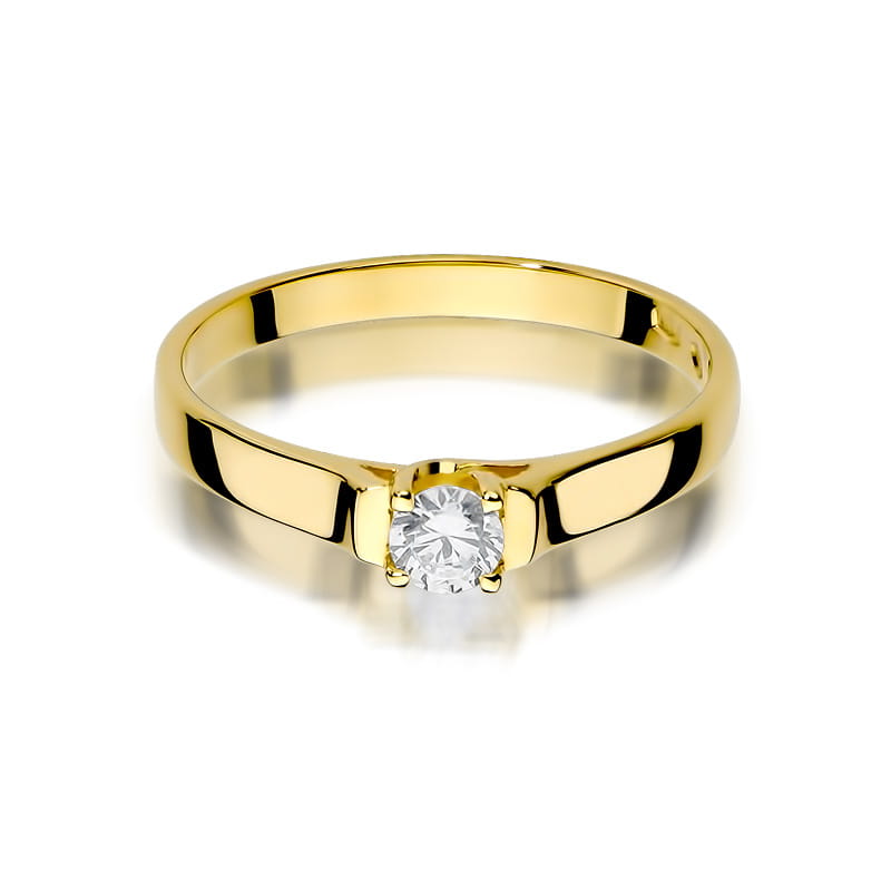 Pierścionek Diament 0,18ct żółte złoto 2 18ct żółte złoto Jubiler Kraków BigDIAMOND